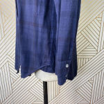 SoulCycle ‎ Blue Plaid Flannel Button Down Logo Top Photo 6