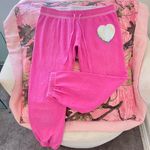 PINK - Victoria's Secret y2k vintage victoria’s secret PINK hot pink heart sequin letter sweatpants  Photo 7