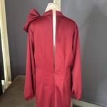 Women’s Burgundy Midi Dress Mock Neck Long Sleeves Bow Detail Size XXL Red Photo 14