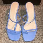 J.Crew Blue Leather Cross Toe Strap Sandals Made in Italy - Brand New Size 9.5 Photo 2