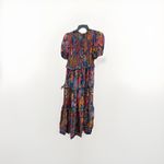 Farm Rio Short - Sleeve Floral print Crew - Neck Tiered A - Line Maxi Dress Smal Photo 5