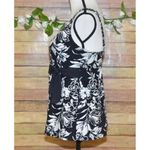 Beach House Ladies Black & White Tankini Bathing Suit Top Floral Tie Size 10 Photo 4