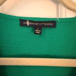 Adrienne Vittadini  L Green Embroidered Poet Blouse Boho Eyelet Photo 2