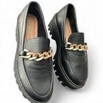 Bamboo 🖤 Y2K Vibe Black Platform Loafers w/ Gold Chain • Size 8 Photo 4