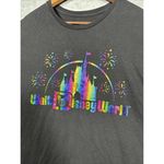 Walt  World Black Metalllic Rainbow Logo Magic‎ Kingdom Disney T-shirt XXL Photo 1