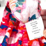 Anthropologie  ABEL THE LABEL Multicolor Rayon Floral Print Hi Low MIDI Dress Photo 8