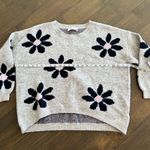American Threads  flower Sweater size large  Photo 2