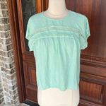 Gypsies & Moondust Mint Green Pastel Flowy Dotted Swiss Blousey Photo 2