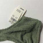 Aerie Shimmery Crinkle Ring Wide Strap Scoop Bikini Top Olive Green NWT Photo 2