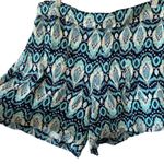 WILDFOX NWOT Argyle Tribal Print Flowy Bohemian Shorts Size Large Teal Blue Photo 1