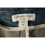 Coldwater Creek Womens  Shaped Embroidered Ornate Stretch Denim Jean Jacket Sz P8 Photo 3