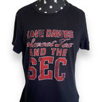 The Victory Womens Tee Sz M UGA Dawgs Sweet Tea SEC Black Red Bulldogs Black Photo 0