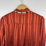 Chico's  Shadow Stripe Removable Scarf‎ Blouse Sz 2 (US 12/14) Long Sleeve Career Photo 8