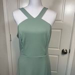 Birdy Grey Classic Sage Gene Cross Front Halter Style Maxi Gown Dress Size XL Photo 2