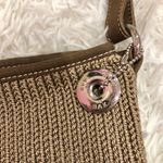 The Sak Woven Crochet Hobo Bag Tan Beige Plaid Lining Photo 4