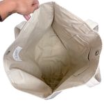 Quilted Koala Boho Large Mirror Tote Bag Stone Natural Beige with Tassel Photo 9