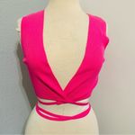 ZARA ‎ Women Bloggers Favorite Pink Sleeveless Knotted Waist Knit Top Size Large Photo 3