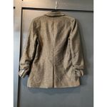 Veronica Beard  Clay Open front Shawl lapel Boyfriend Blazer Green/ Brown wool 8 Photo 2