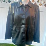 Style & Co Black Leather Petite Jacket Photo 2