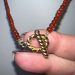 Necklace Vintage Boho Gemstone Carnelian And Gold Tone Toggle Closure Necklace‎ Photo 9