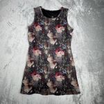 Molly Malloy Dress Womens 12 Black Pink Dark Floral Grunge Cottagecore Vintage Photo 1