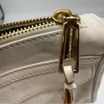 Rebecca Minkoff Cream Leather Clutch Handbag Gold Hardwear Fringe No Strap Photo 5