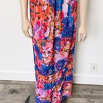 City Chic [] Blue Purple Abstract Floral Print Stained Glass Maxi Dress Sz 20 / L Photo 5