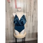 Curve teal satin bodysuit (size 0XL) Green Photo 1