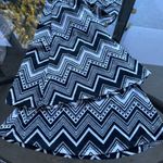 Darah Dahl Chevron Print Boho Super Flare Pants in Black/White Mixology Black Photo 8