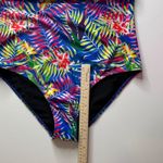 Breeza Tropical Floral One Piece Swimsuit Size 18W Halter Pool Vacation Beachy Blue Photo 8