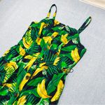 Old Navy  Tie Belt Square Neck Banana Print Midi Dress Size S Photo 1