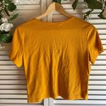 Hot Kiss Mustard Tie-Up Crop Top Photo 1