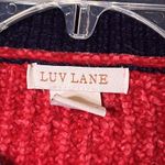 Luv Lane  Sweater Womens Medium Multicolor Striped Cropped Chunky Knit Crewneck Photo 3