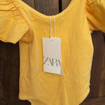ZARA NWT  Yellow Ribbed Bodysuit Photo 3