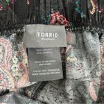 Torrid Black Floral Paisley Challis Wide Leg Pull On Palazzo Pants 2R Photo 4