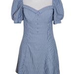Charlotte Russe Striped Blue Puff Sleeve Mini Dress NWT Size Small Photo 0
