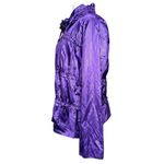 Laura Ashley  Retro Purple Snake Embossed Metallic 80’s Ruffle Jacket Lined Sz L Photo 3