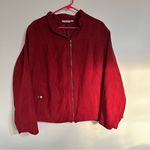 Studio Works Women’s Faux Suede Full Zip Jacket Size 22 W Burgundy Red Photo 0