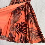 Alex Marie Palm Leaf Tropical Print Midi Wrap Dress Size 4 Photo 4