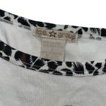 Age Group White Cropped T Shirt Moon Star Graphic Leopard Collar Women's L Y2K Size L Photo 4
