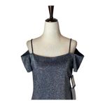 Marina Gunmetal Metallic Silver Cold Shoulder Mini Dress Size S NWT Silver Photo 3