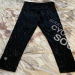 SoulCycle Distressed Wheel Cropped Black 100% Yolon Leggings, size XS Photo 9