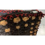 Handmade Embroidered Rainbow House Clutch Purse Black Multi Color Zipper Pouch Photo 3