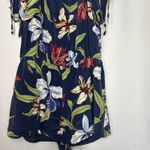 Amanda Uprichard  Romper‎ Womens Medium Navy Silk Floral Boho Print Cold Shoulder Photo 2