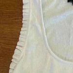 J.Crew ribbed Ruffle Tank Top Fitted Stretch Feminine Style L9582 size Large Photo 5