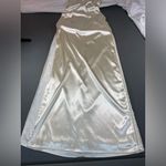 Maniju Manifu Sleek Satin Maxi Dress in Cream Size Small Photo 2