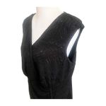 Alfani Faux Wrap Dress Ruched Black Metallic Sparkly Midi Plus Size 16W Holiday Photo 3