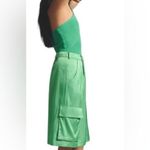 Anthropologie Hutch Pleated Utility Shorts Hi Rise Satin Green Size M NEW $148 Photo 9