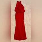 House Of CB NWOT  ILARIA backless halter bow maxi red dress L Photo 4