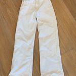 H&M  High Waisted white denim straight leg jeans Photo 0